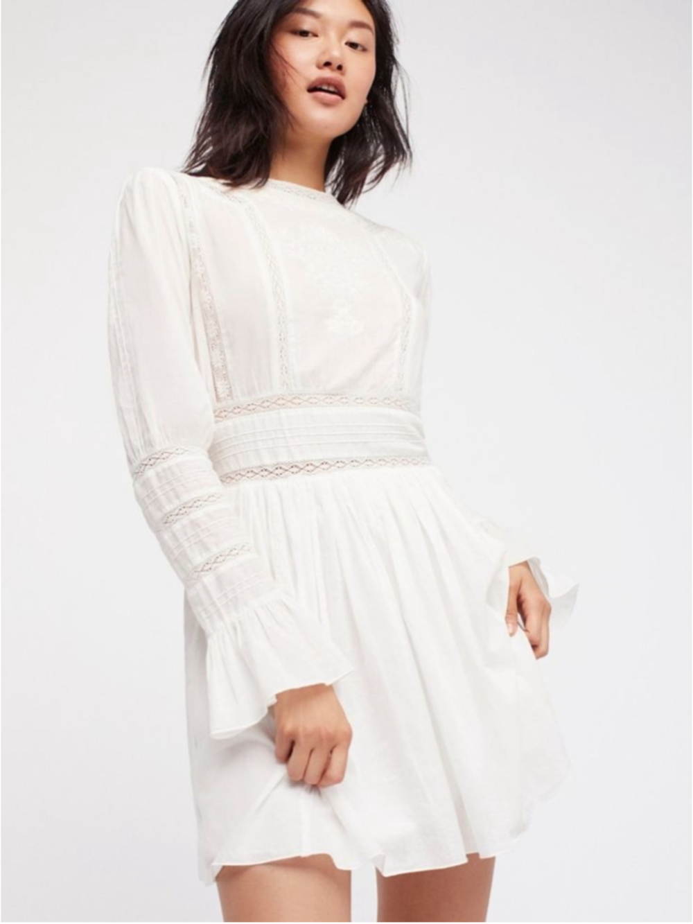 Free People Lace Victorian Mini White sz 10